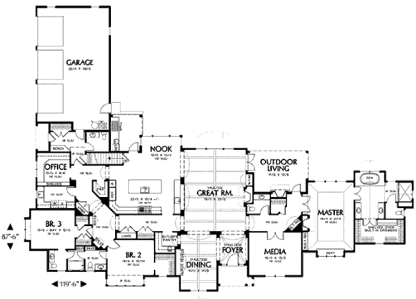 Architectural House Design - European Floor Plan - Main Floor Plan #48-430