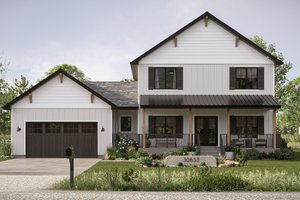 House Blueprint - Farmhouse Exterior - Front Elevation Plan #455-687