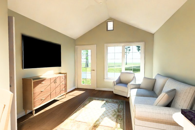 Architectural House Design - Interior - Family Room for Cottage House Plan #513-2426 - 1 bed, 1 bath
