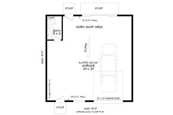 Floor Plan - Main Floor for Contemporary House Plan #932-872, 1 bath