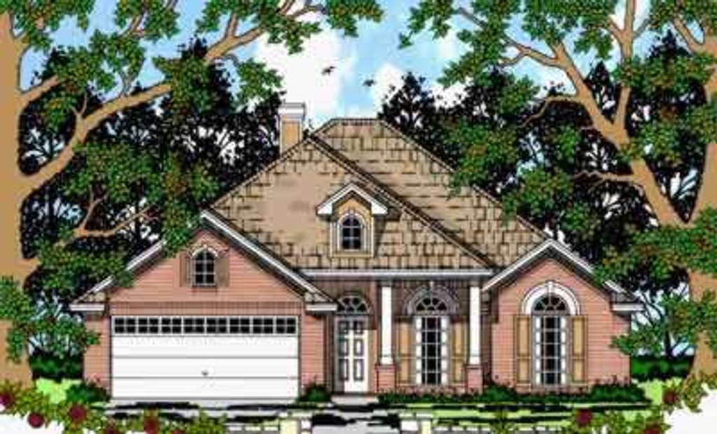 Exterior - Front Elevation 2 for Traditional House Plan #42-329 - 3 bed, 2 bath