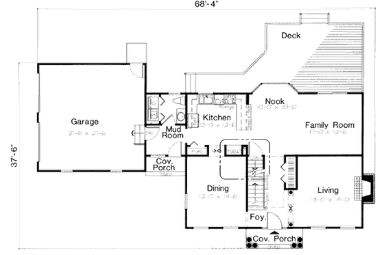 Floor Plan - Main Floor for Country House Plan #312-626 - 3 bed, 2.5 bath