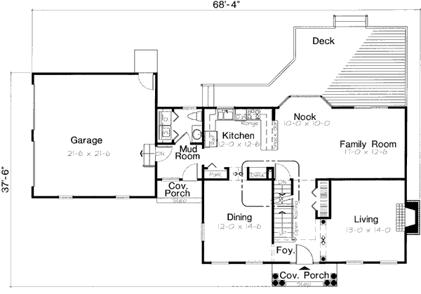 Floor Plan - Main Floor for Country House Plan #312-626 - 3 bed, 2.5 bath