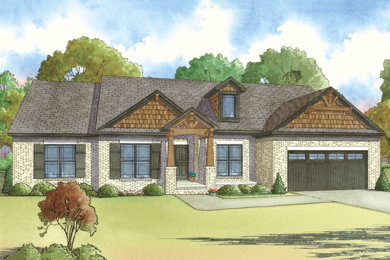 House Blueprint - Craftsman Exterior - Front Elevation Plan #923-24