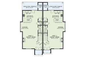 Floor Plan - Main Floor for European House Plan #17-2526 - 2 bed, 2.5 bath