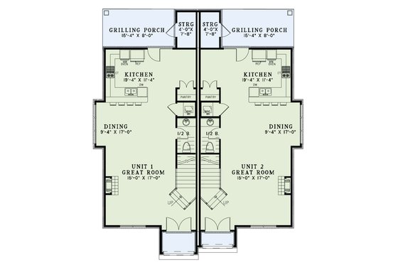 Floor Plan - Main Floor for European House Plan #17-2526 - 2 bed, 2.5 bath