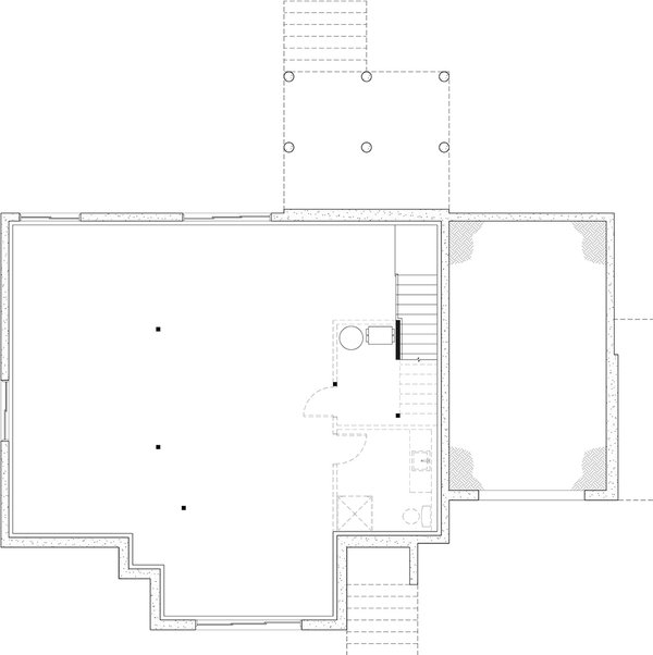 House Blueprint - Floor Plan - Lower Floor for Modern House Plan #23-2902 - 1 bed, 1.5 bath