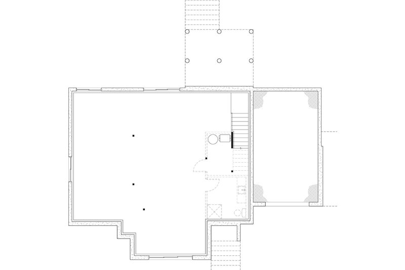 House Blueprint - Floor Plan - Lower Floor for Modern House Plan #23-2902 - 1 bed, 1.5 bath