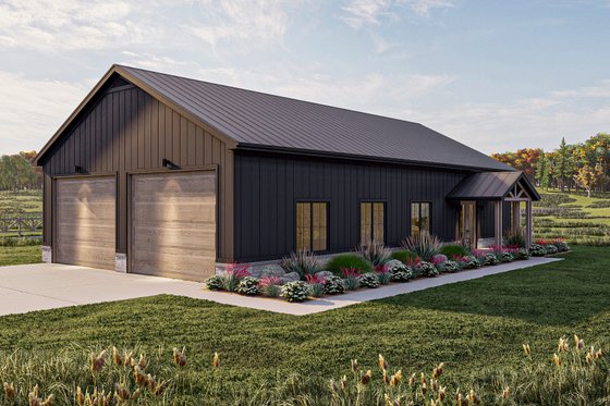 Exterior - Other Elevation 4 for Barndominium House Plan #455-261 - 2 bed, 2 bath