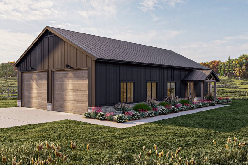 House Design - Exterior - Other Elevation 4 for Barndominium House Plan #455-261 - 2 bed, 2 bath