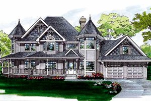 Victorian Exterior - Front Elevation Plan #47-302