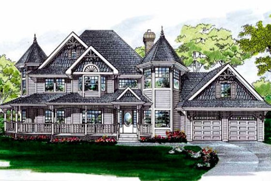 Exterior - Front Elevation for Victorian House Plan #47-302 - 4 bed, 2.5 bath
