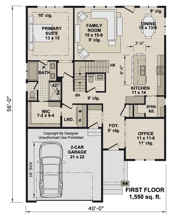 Architectural House Design - Floor Plan - Main Floor for Farmhouse House Plan #51-1536 - 3 bed, 2.5 bath