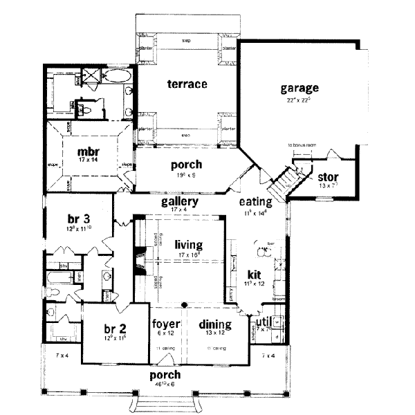 Country Floor Plan - Main Floor Plan #36-333