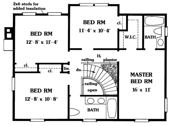 Dream House Plan - Country Floor Plan - Upper Floor Plan #456-40