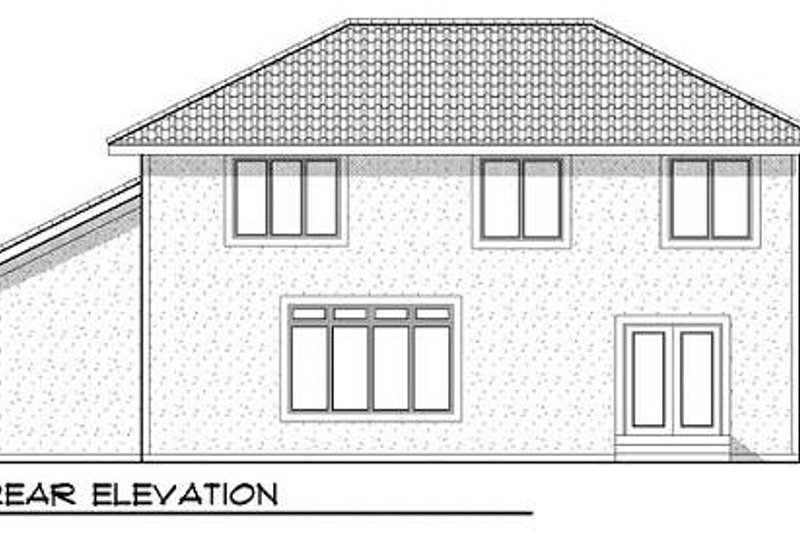 Home Plan - Exterior - Rear Elevation for Mediterranean House Plan #70-934 - 4 bed, 2.5 bath