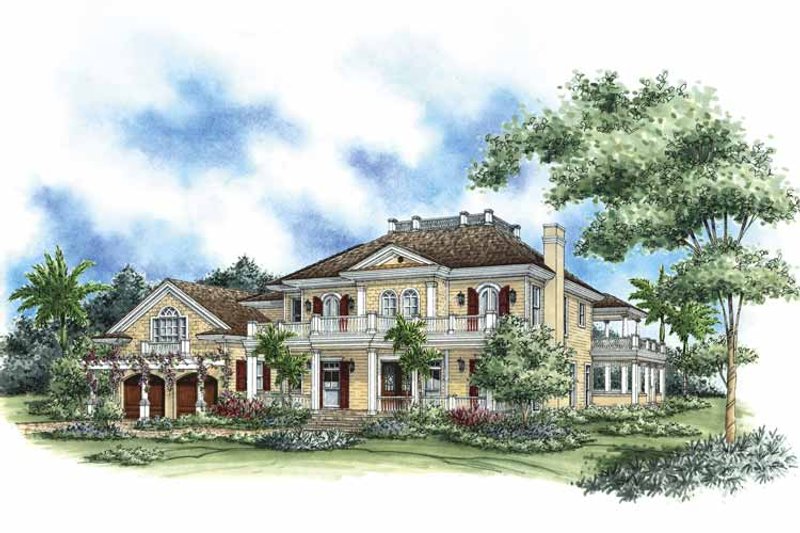 Home Plan - Exterior - Front Elevation 3 for Mediterranean House Plan #1017-71 - 5 bed, 4 bath