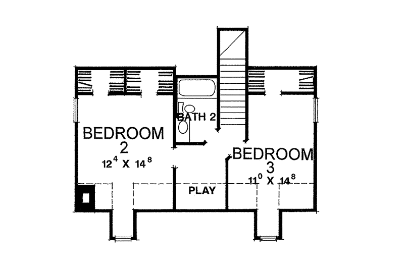 Home Plan - Floor Plan - Upper Floor for Classical House Plan #472-22 - 3 bed, 2 bath