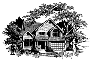 Architectural House Design - Country Exterior - Front Elevation Plan #300-105