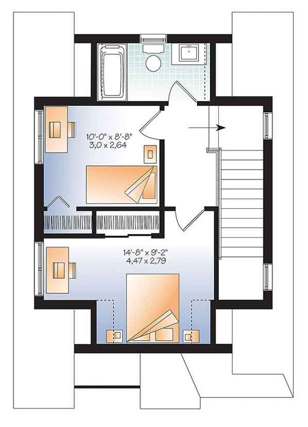 Craftsman Floor Plan - Upper Floor Plan #23-2604