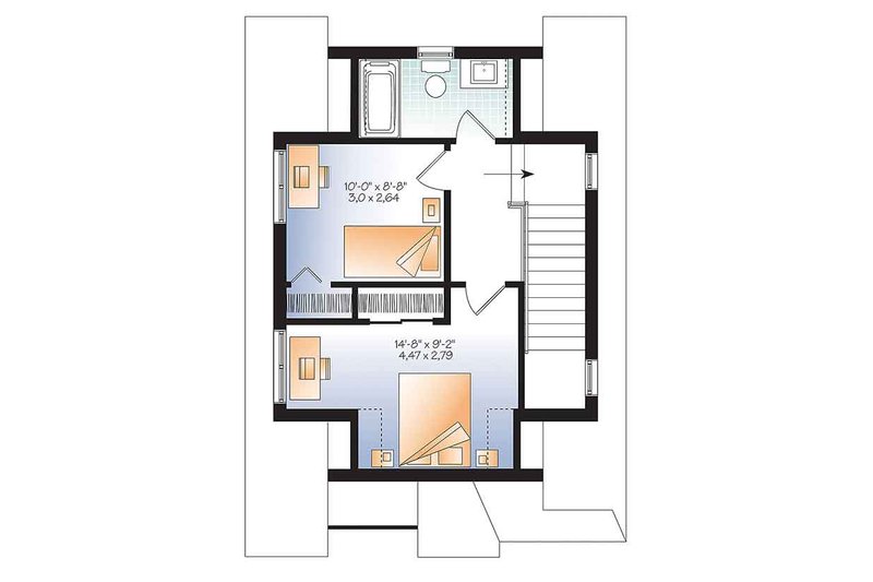 Dream House Plan - Floor Plan - Upper Floor for Craftsman House Plan #23-2604 - 3 bed, 2 bath