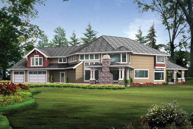 House Blueprint - Exterior - Rear Elevation for Craftsman House Plan #132-348 - 5 bed, 4.5 bath