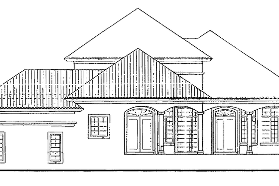 Exterior - Rear Elevation for Mediterranean House Plan #930-164 - 4 bed, 3.5 bath