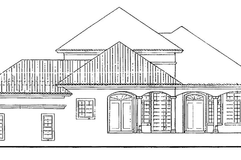 Home Plan - Exterior - Rear Elevation for Mediterranean House Plan #930-164 - 4 bed, 3.5 bath