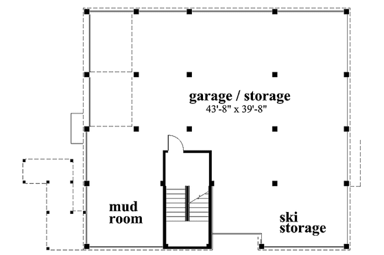 Floor Plan - Lower Floor for Traditional House Plan #930-157 - 3 bed, 2 bath