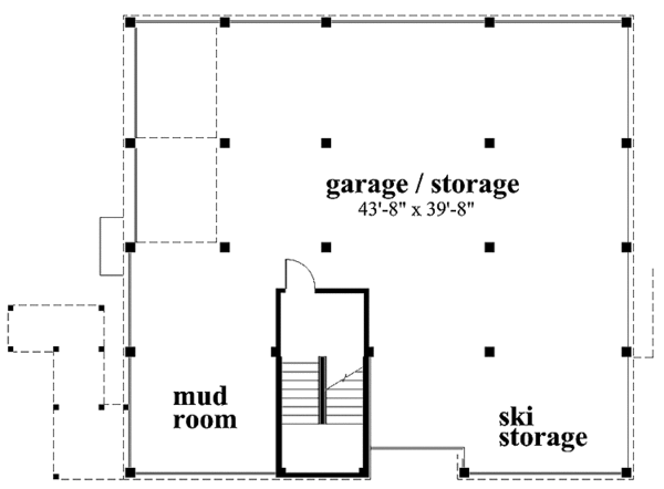 Traditional Floor Plan - Lower Floor Plan #930-157