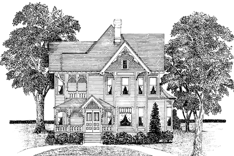 Architectural House Design - Victorian Exterior - Front Elevation Plan #1014-30