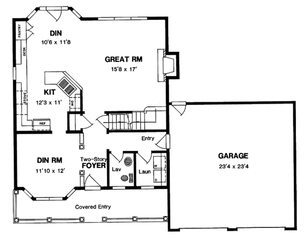 Home Plan - Classical Floor Plan - Main Floor Plan #316-130