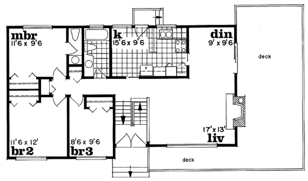 Architectural House Design - Country Floor Plan - Main Floor Plan #47-1041