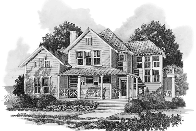Home Plan - Exterior - Front Elevation 3 for Craftsman House Plan #429-194 - 3 bed, 2 bath