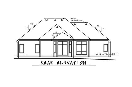 Exterior - Rear Elevation for Traditional House Plan #20-2458 - 3 bed, 2.5 bath