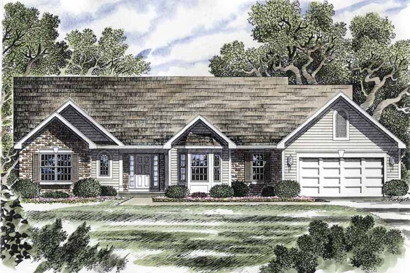 Architectural House Design - Ranch Exterior - Front Elevation Plan #316-176