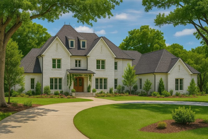 House Blueprint - Exterior - Front Elevation 3 for European House Plan #17-2427 - 4 bed, 4.5 bath