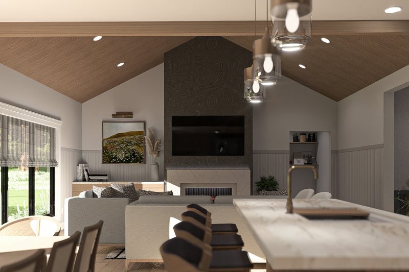 House Plan Design - Interior - Family Room 1 for Modern House Plan #455-397 - 3 bed, 2 bath