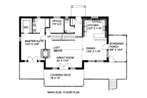 Floor Plan - Main Floor for Bungalow House Plan #117-620 - 3 bed, 3.5 bath