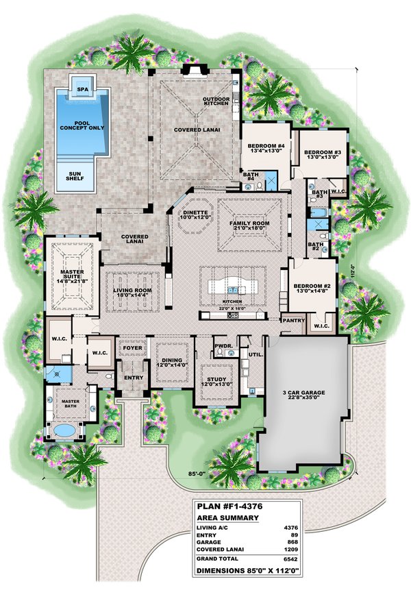 Beach Floor Plan - Main Floor Plan #1083-2