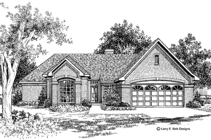 Dream House Plan - Exterior - Front Elevation 3 for Ranch House Plan #952-255 - 3 bed, 2 bath