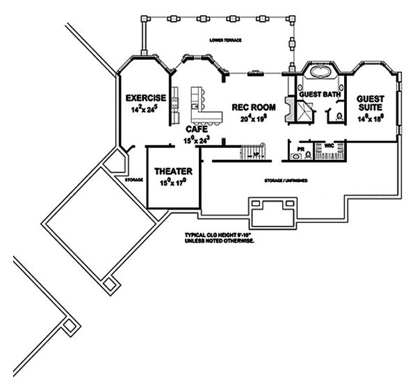 Dream House Plan - European Floor Plan - Lower Floor Plan #20-2379