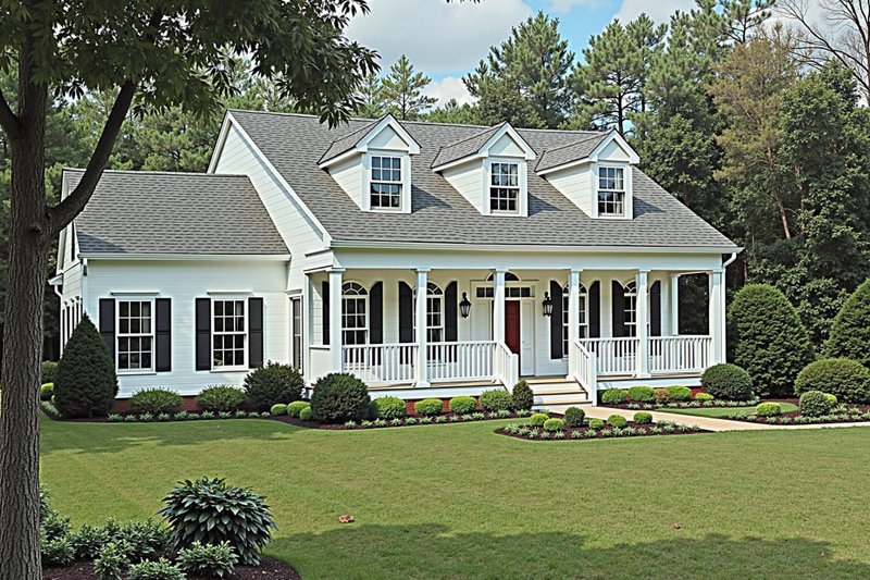 Architectural House Design - Farmhouse Exterior - Front Elevation Plan #3-237