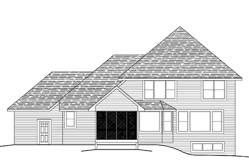 Home Plan - Exterior - Rear Elevation for Country House Plan #51-1053 - 4 bed, 2.5 bath