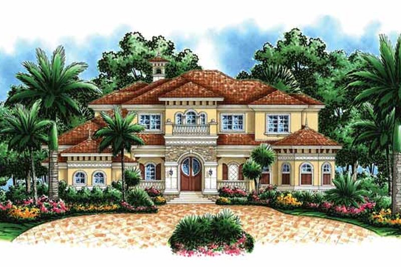 Home Plan - Mediterranean Exterior - Front Elevation Plan #1017-44