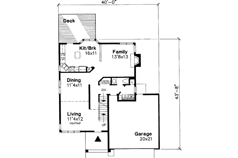 Architectural House Design - Floor Plan - Main Floor for Country House Plan #320-633 - 3 bed, 2.5 bath