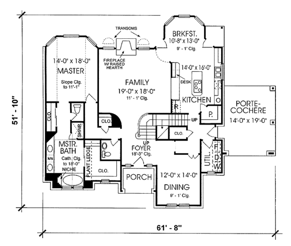 House Plan Design - Country Floor Plan - Main Floor Plan #974-45