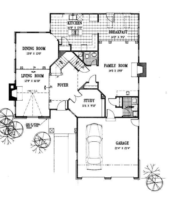 House Plan Design - European Floor Plan - Main Floor Plan #953-114