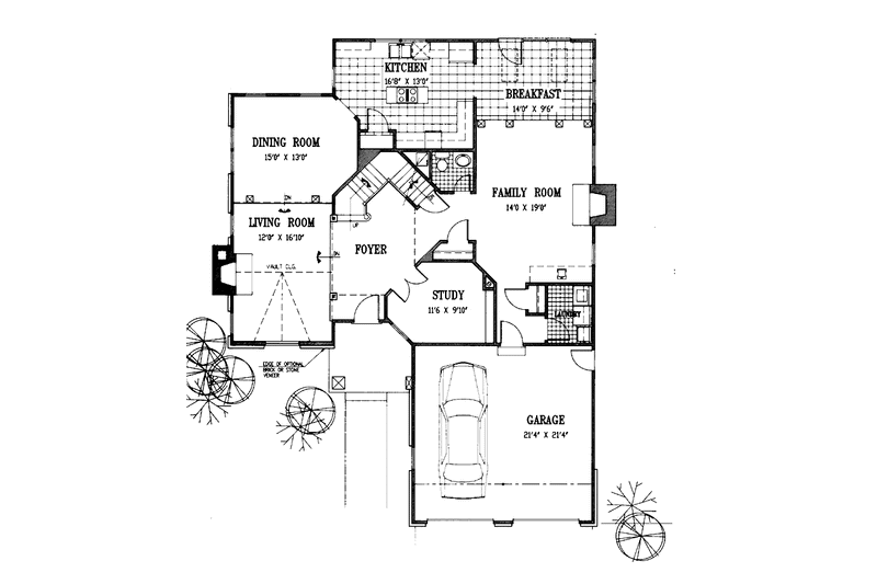 Dream House Plan - Floor Plan - Main Floor for European House Plan #953-114 - 4 bed, 2.5 bath