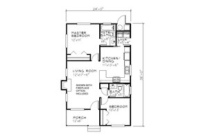 Floor Plan - Main Floor for Cottage House Plan #515-18 - 2 bed, 2 bath
